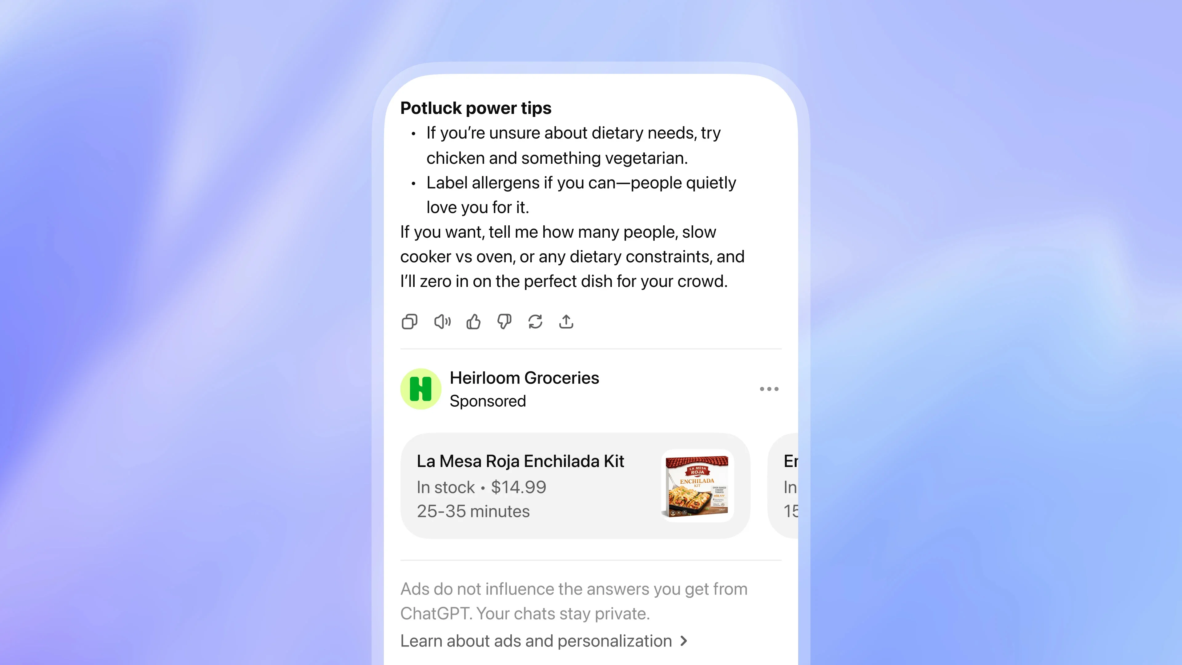 Interface de campanhas de catálogo do ChatGPT Ads